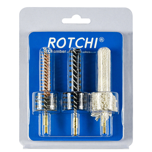 Сет 3-во-1 четка за чистење на комората за пушка, блистер и пакет со картички. Достапно