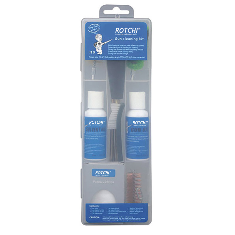 Транспарентна кутија за чистење пиштоли со пиштоли со шише масло