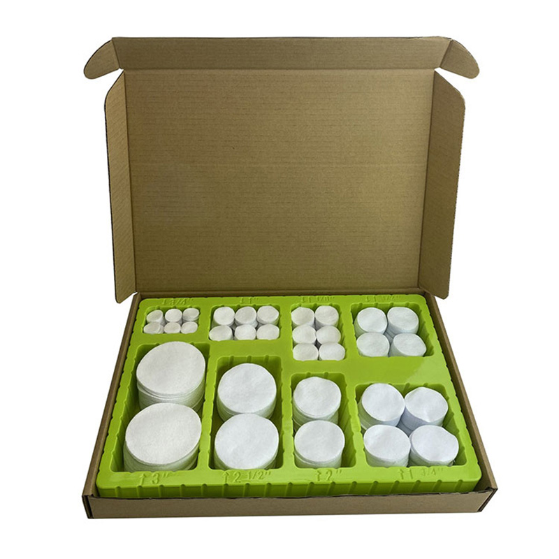 Универзална кутија за блистер за чистење со квадратни пиштоли со бела памучна ткаенина